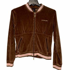 U. S. Polo Assn Brown Velour Jogger Set VTG size Large